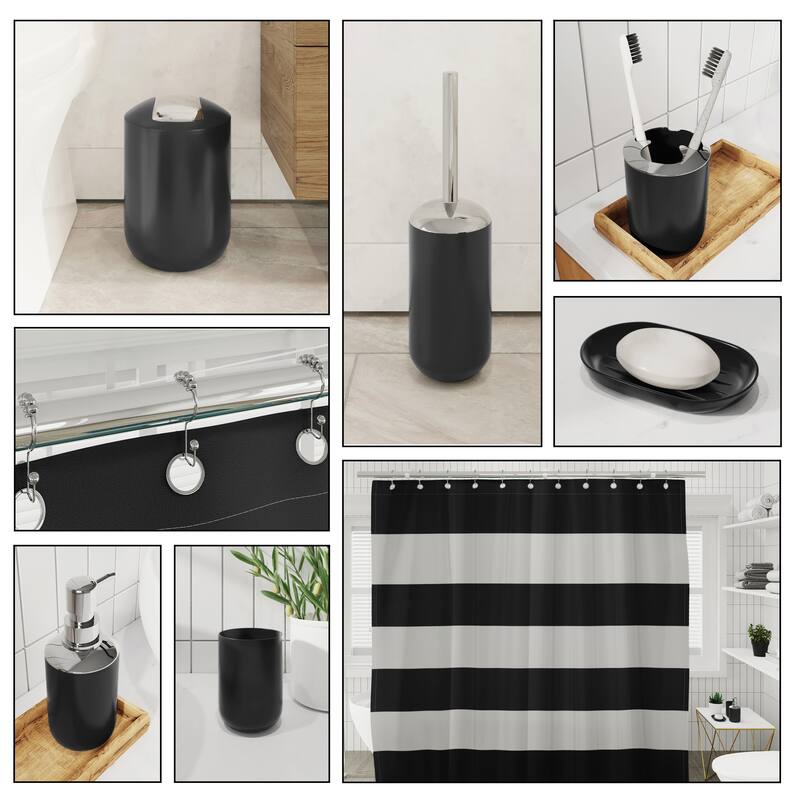 Clara Clark Bathroom Accessories Set with Shower Curtain and Rugs