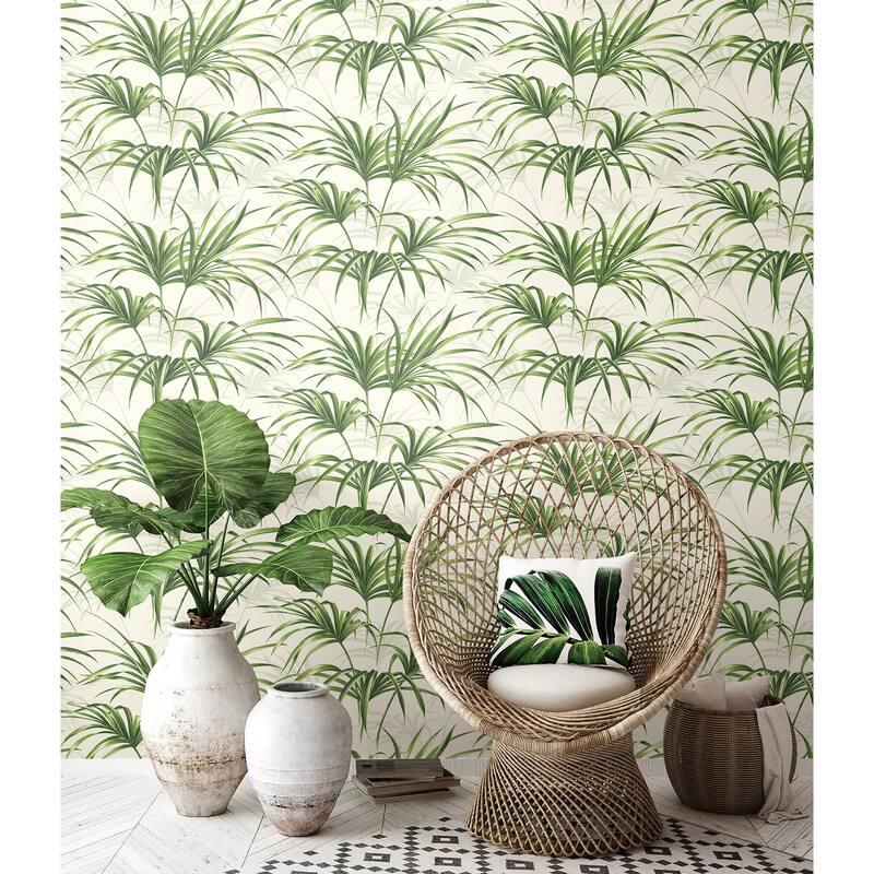 NextWall Tropical Palm Leaf Peel and Stick Removable Wallpaper