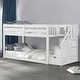 preview thumbnail 2 of 1, Furniture of America Chalina Modern Pinewood Twin over Twin Low Profile Bunk Bed with 3-Drawer Reversible Storage Staircase