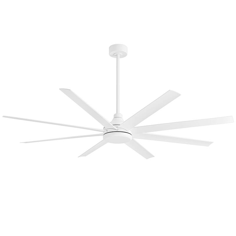 72 Inch Black/White 8-Blade Ceiling Fan with Remote without Light