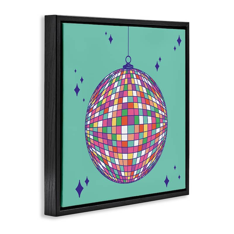 Stupell Geometric Modern Disco Ball Framed Floater Canvas Wall Art Design By Sazerelli Designs