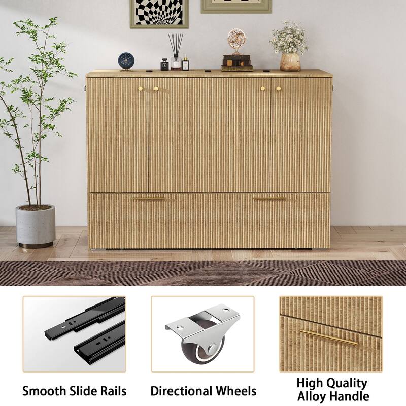 Full Size Murphy Bed with USB Port and a Large Drawer