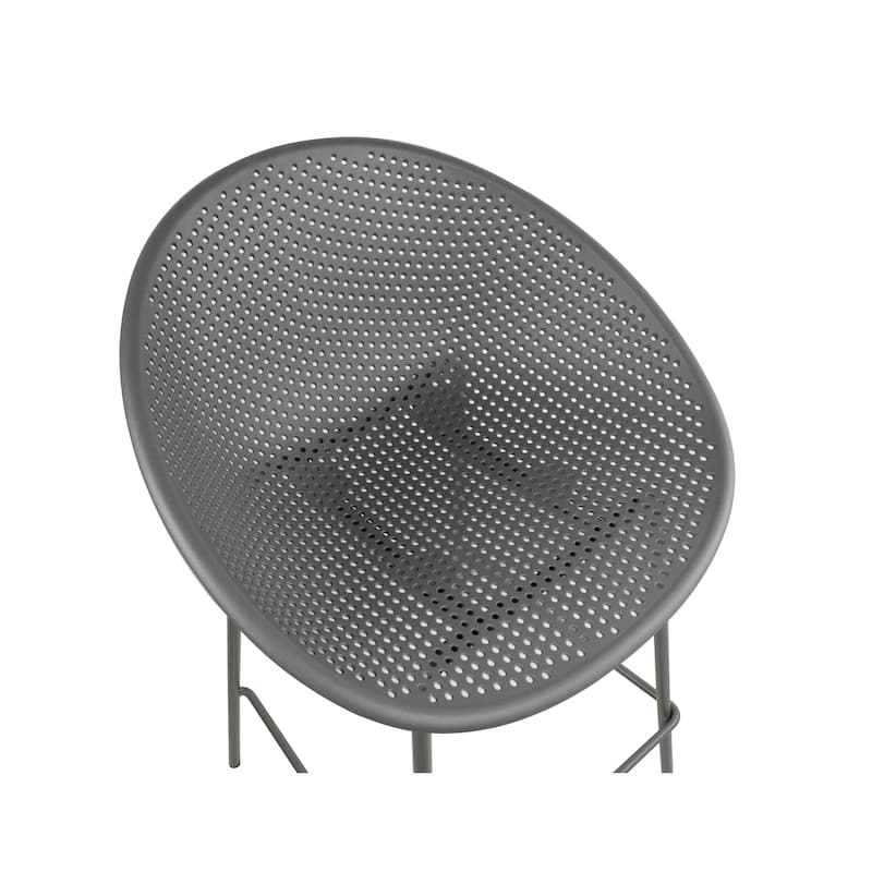 Set of 2 Counter height Bar Stools For Kitchen Egg Shaped Oval Seat Circle Dots Round Pattern for Indoor Outdoor - N/A