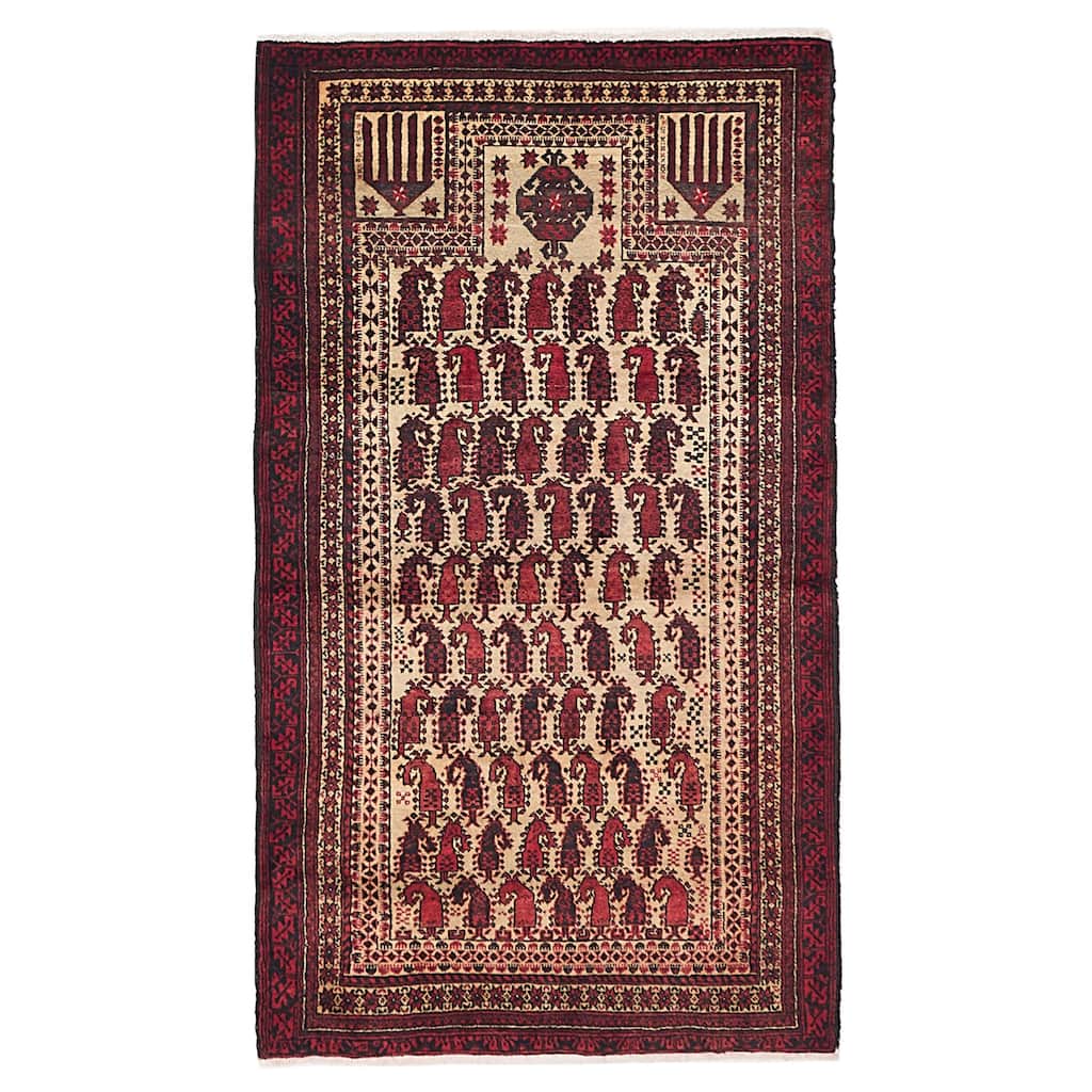 ECARPETGALLERY Hand-knotted Teimani Beige Wool Rug - 3'5 x 6'2