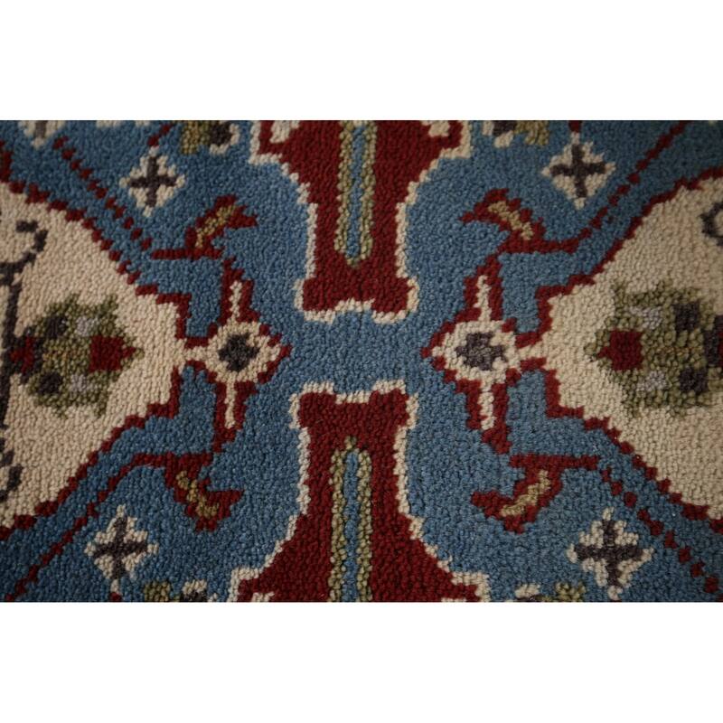 Blue Kazak Oriental Runner Rug Hand-Knotted Wool Carpet - 2'8"x 8'2"