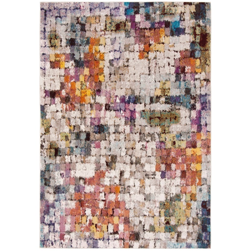 SAFAVIEH Aria Lorissa Vintage Boho Oriental Rug - 4' Square - Cream/Rust