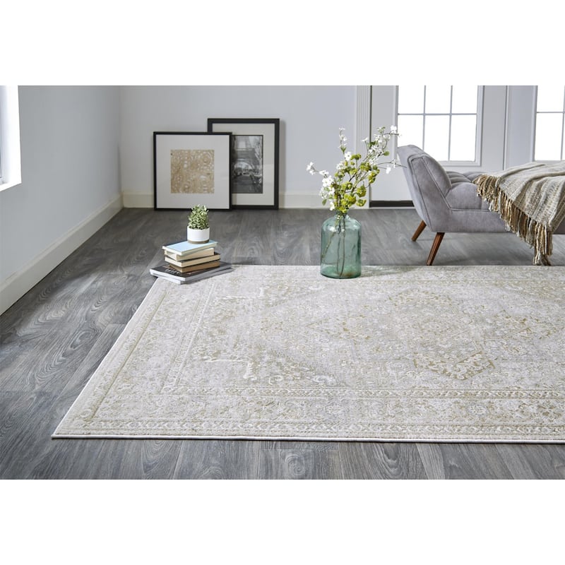Suqu Floral Stain Resistant Area Rug By HomeRoots - 2' x 3'