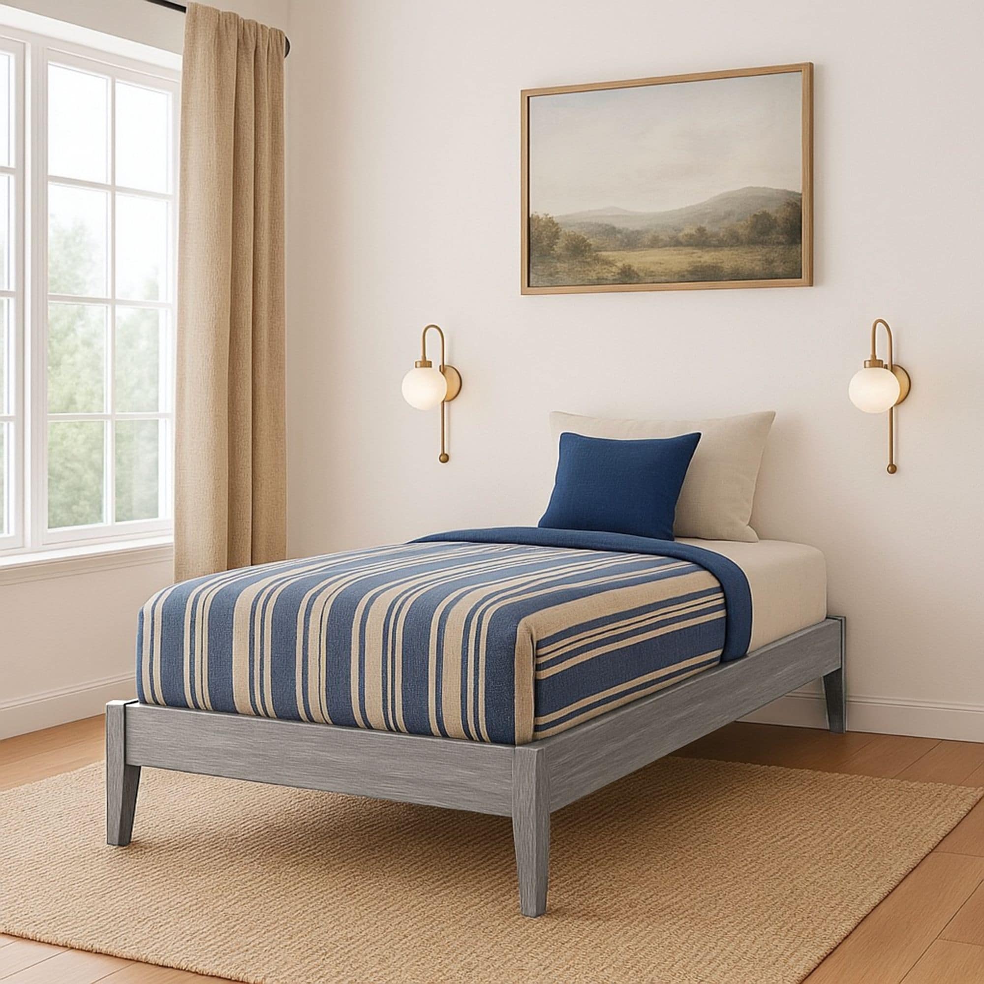 Twin Solid Wood Platform Bed