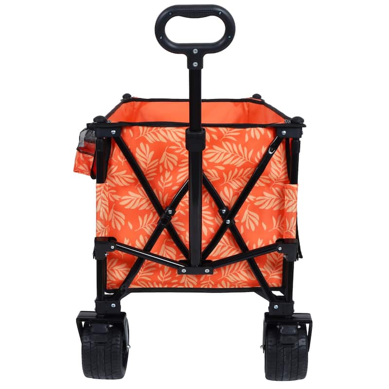 480 lb Folding Wagon Cart with Bonus Picnic Mat & All-Terrain Wheels
