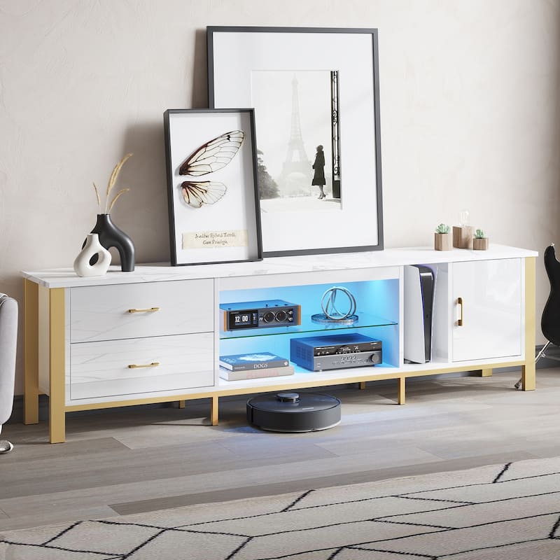 Modern TV Stands for 75/ 80/ 85 inch TV with 2 Drawers - 80 inches