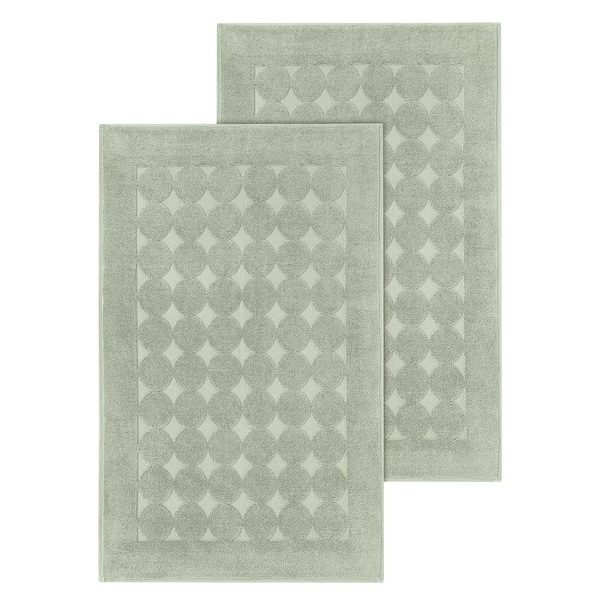 Authentic Hotel and Spa Turkish Cotton Bath Mat (Set of 2) - Green