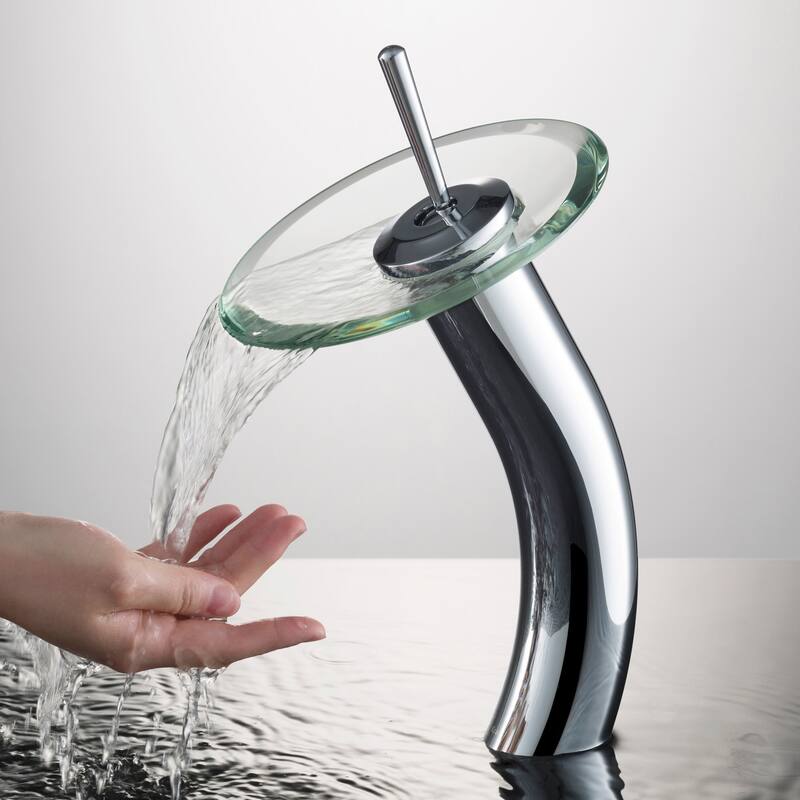 Kraus Waterfall Single Hole Vessel Bathroom Faucet