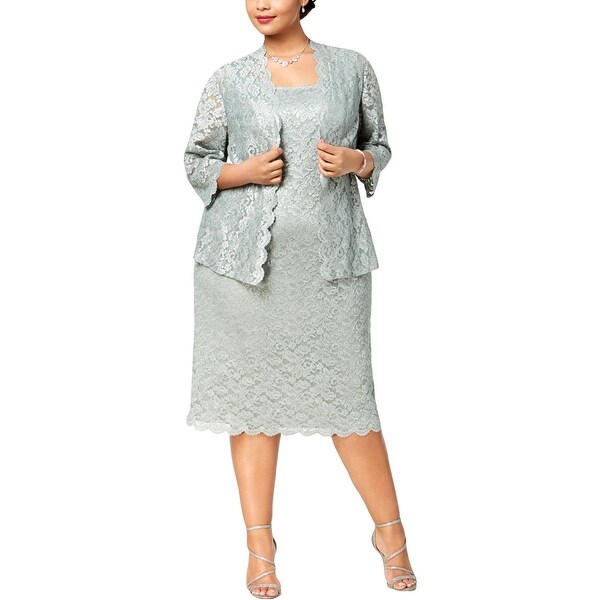 alex evenings midi dress and jacket