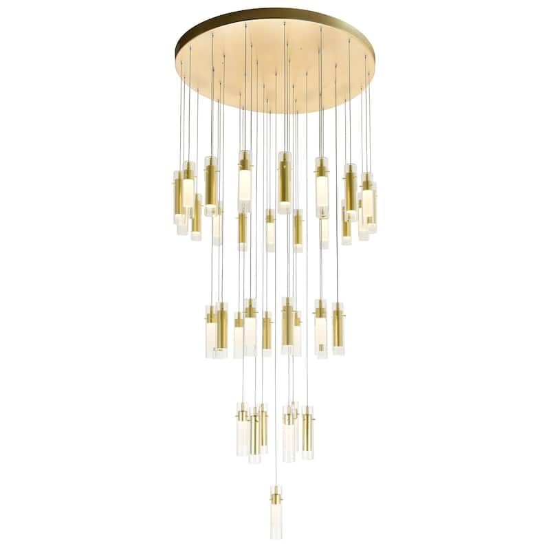Olinda LED Integrated Satin Gold Chandelier - Satin Gold - Satin Gold
