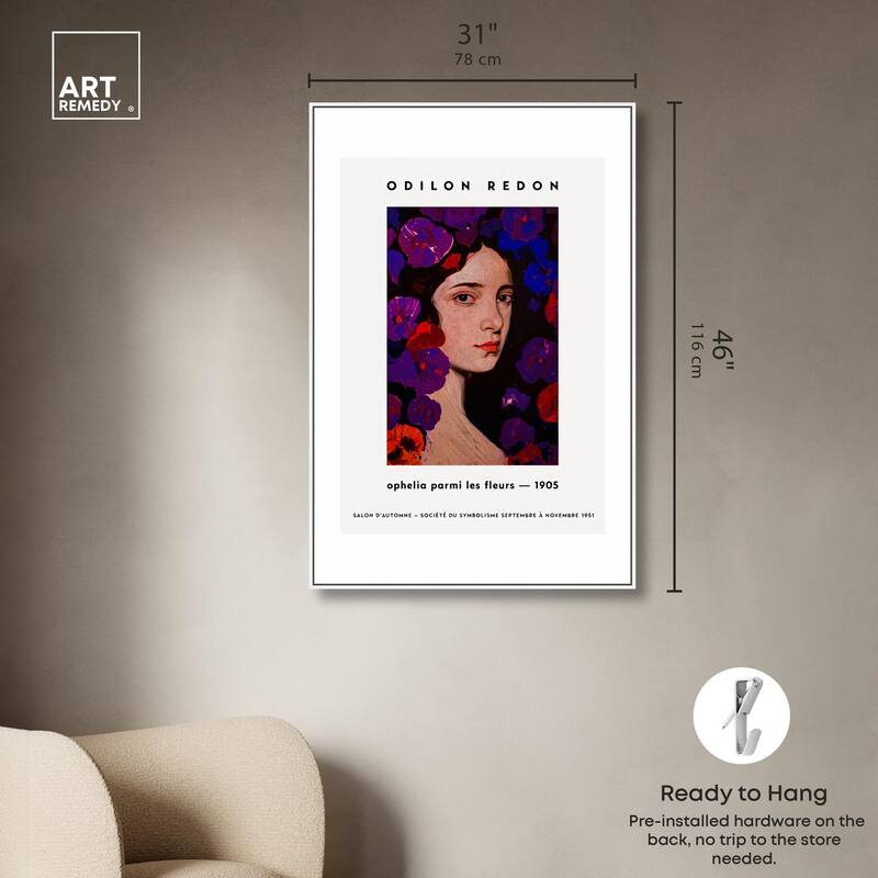 Redon's Ophelia in Blooms Canvas by Art Remedy