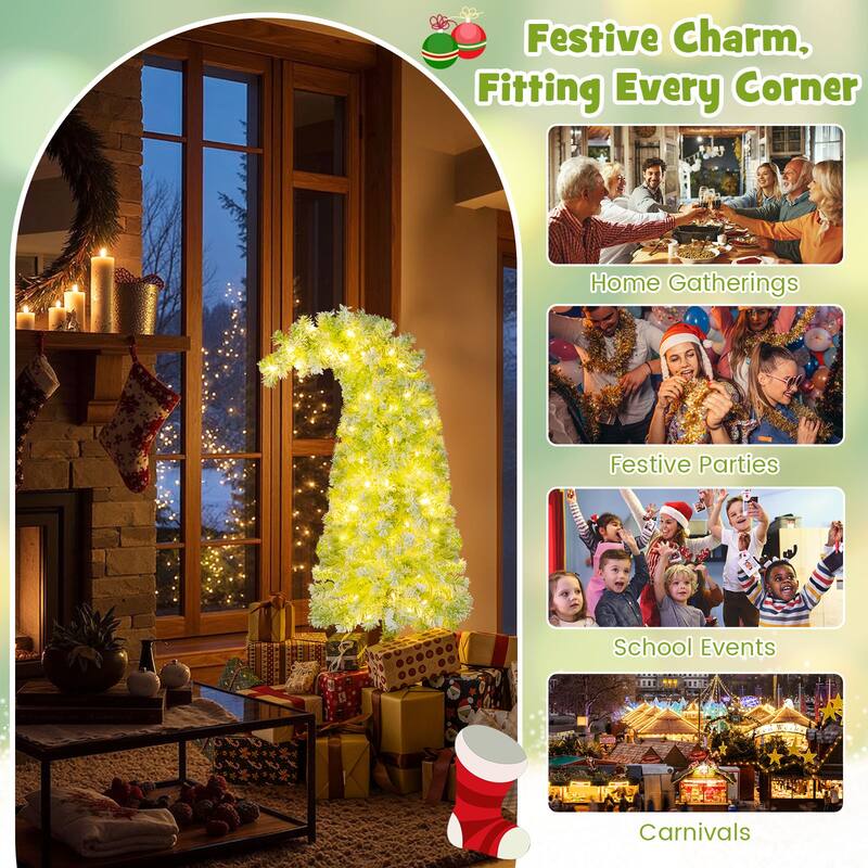 Costway 5/6/7 FT Bendable Christmas Tree with Bendable Top, 290 Branch - See Details