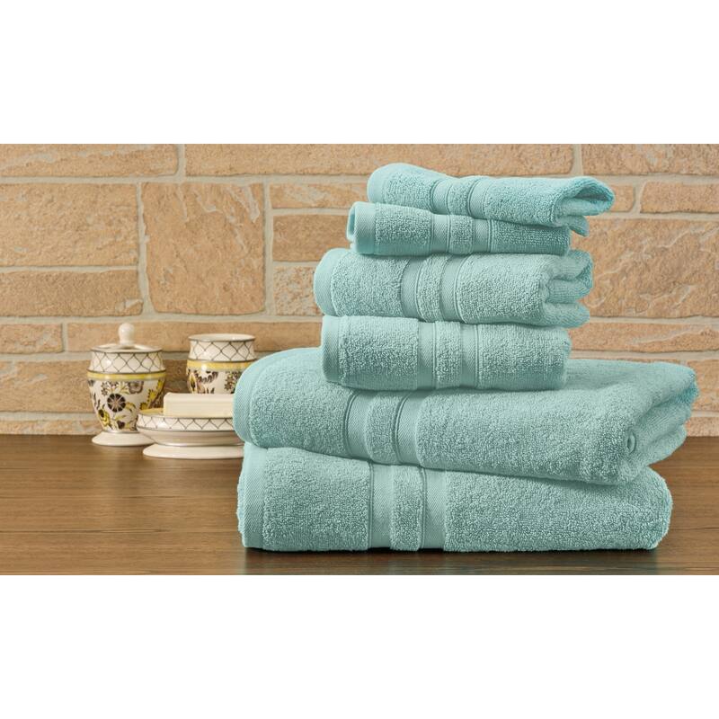 Bibb Home 6 Piece Egyptian Cotton Towel Set