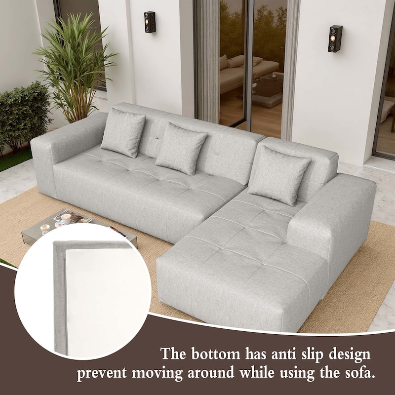 Outdoor No Assembly Patio Sofa with Chaise