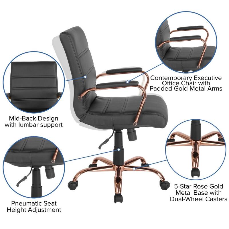 Mid-back LeatherSoft Executive Swivel Office Chair
