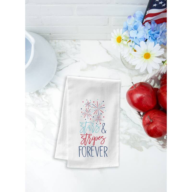 Stars & Stripes Forever July Fourth Flour Sack Kitchen Towel