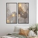 preview thumbnail 6 of 9, Designart "Grey & Gold Marble Liquid Art I" Abstract Framed Art Set of 2 Pieces 40 in. Wide x 40 in. High - Panels - Black