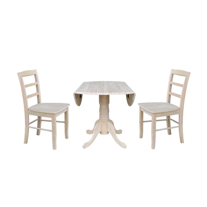 42" Dual Drop Leaf Table With 2 Madrid Chairs