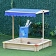 preview thumbnail 2 of 9, Outsunny Kids Sandbox with Cover, Outdoor Sandbox with Canopy - 47.25" x 47.25" x 47.25"
