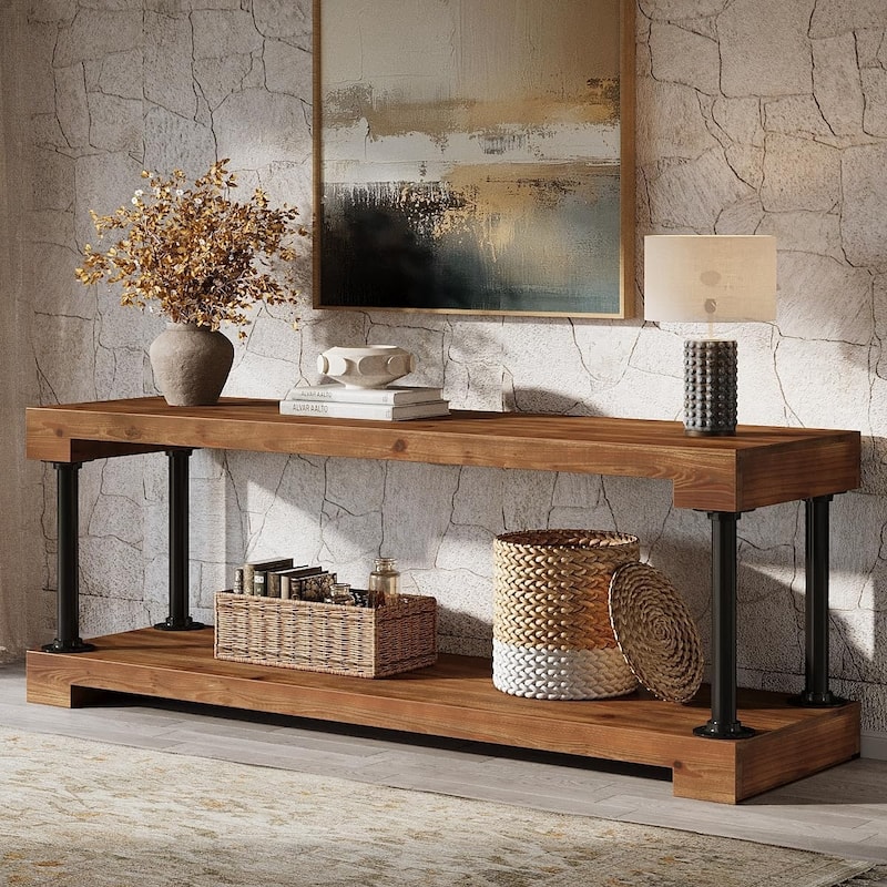 63" Solid Wood TV Stand Entertainment Center Media Console Table