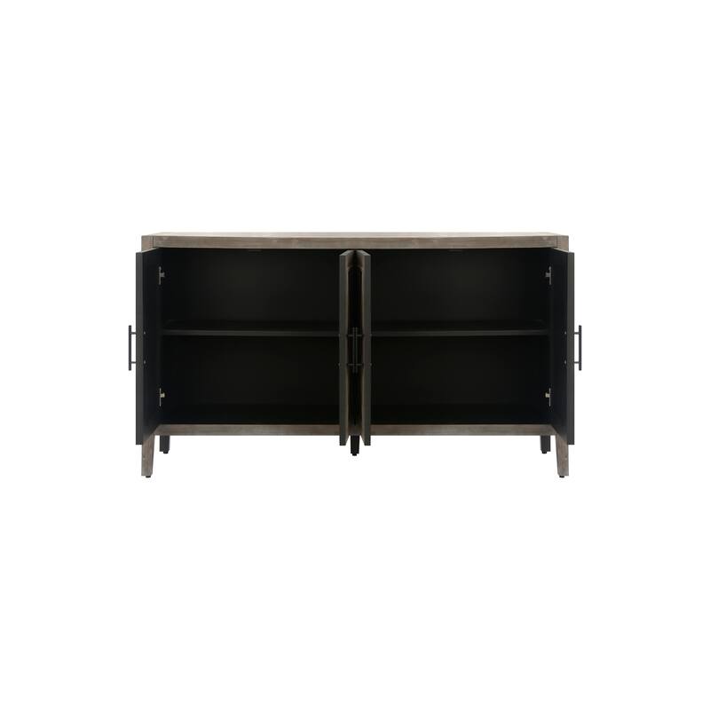 Exquisite Console Cabinet Wine Cabinet with Adjustable Shelves, Buffet Storage Cabinet Hallway Cabinet with 4 Doors