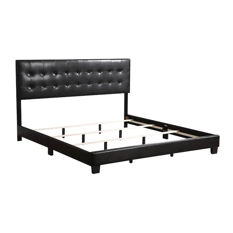 Baroque Bed Frame, Black Tufted Bed, Elegant Bedroom Furniture, Queen Size Bed