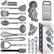 preview thumbnail 25 of 29, Kitchen Utensil Set, 24 Nylon and Stainless Steel Cooking Utensils Grey