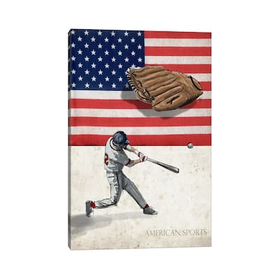 iCanvas "American Sports - Baseball I" by GraphINC Canvas Print