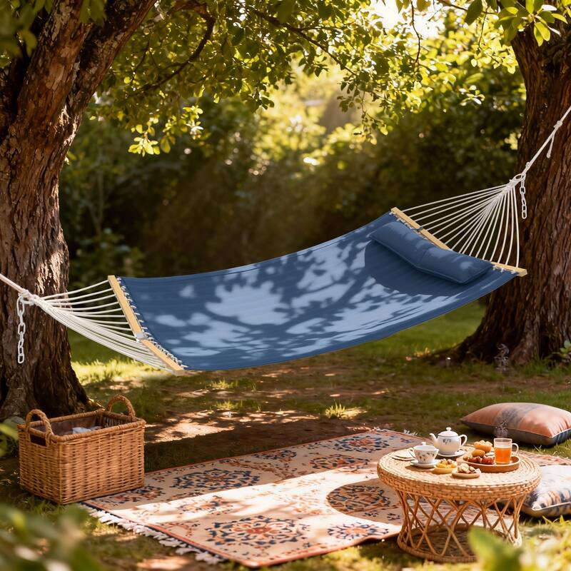 EROMMY Modern Portable Hammock, Hand-Woven Ropes, Anti-Tipping Design for Backyards, Beaches & Campsites