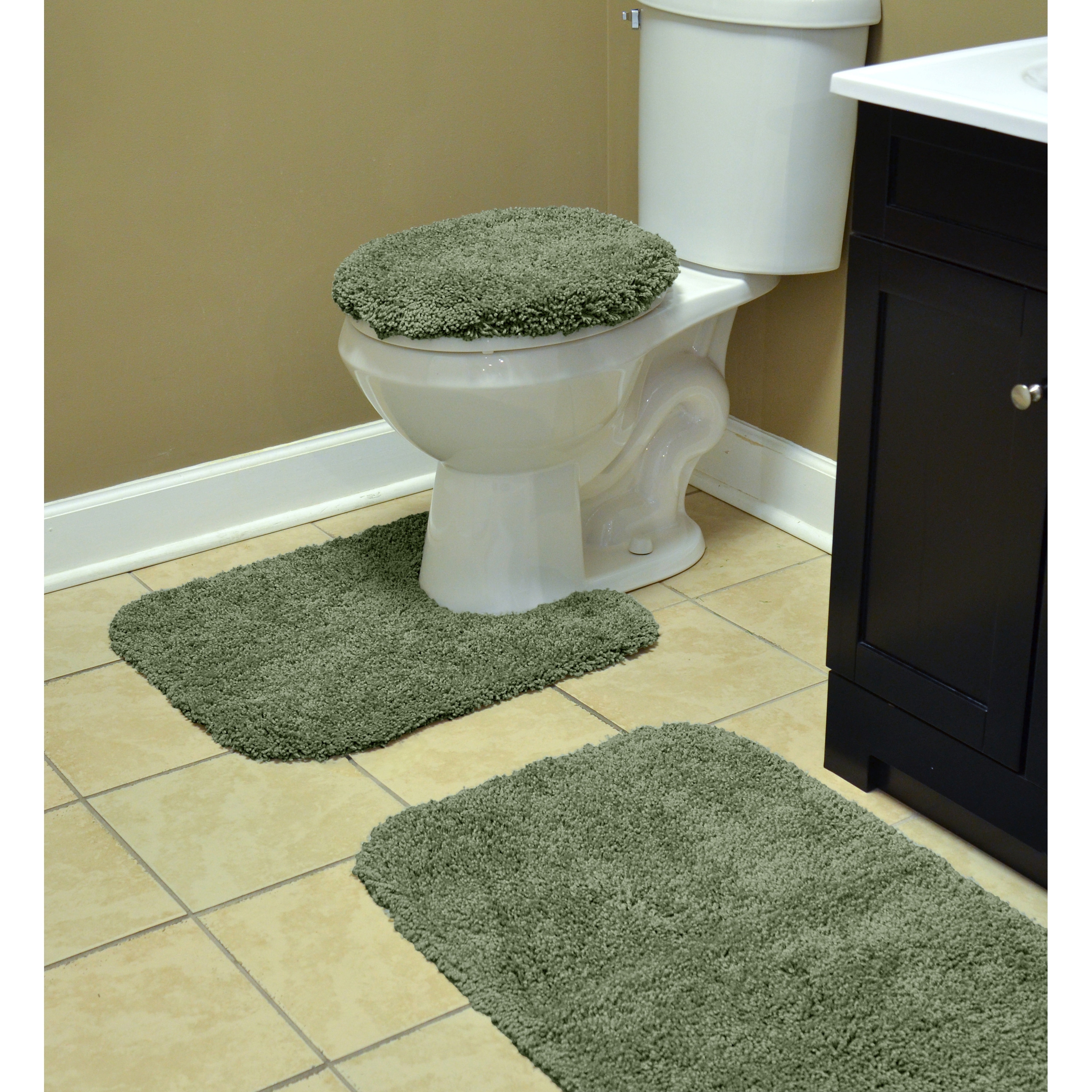 Finest Luxury Washable Nylon Shag Bath Rug, or Set in Deep Fern - On Sale -  Bed Bath & Beyond - 25719752