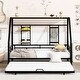 preview thumbnail 2 of 78, Metal House Bed with Trundle, Twin/Full Size Daybed Playhouse Bed with Bulit-in Storage Shelves and Metal Grid for Kids Teens
