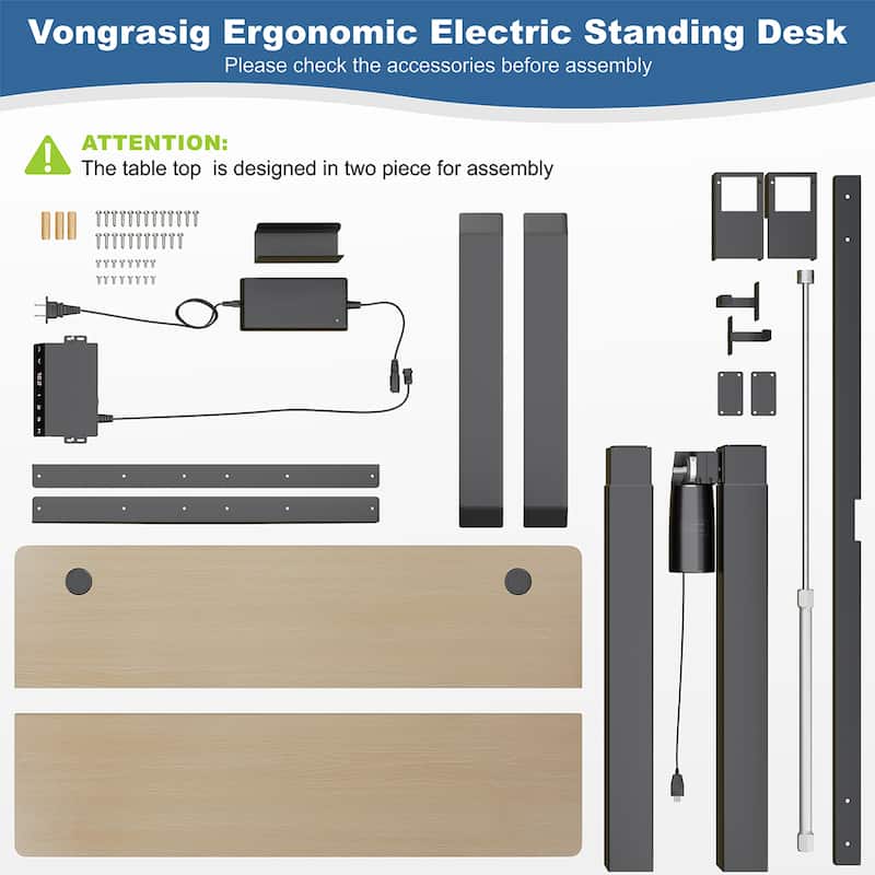 Futzca Height Adjustable Electric Standing Desk Sit Stand Computer Stand up Desk with Splice Board