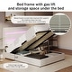 preview thumbnail 1 of 22, Gray Velvet Full Upholstered Storage Bed with RGB LED Headboard Beige