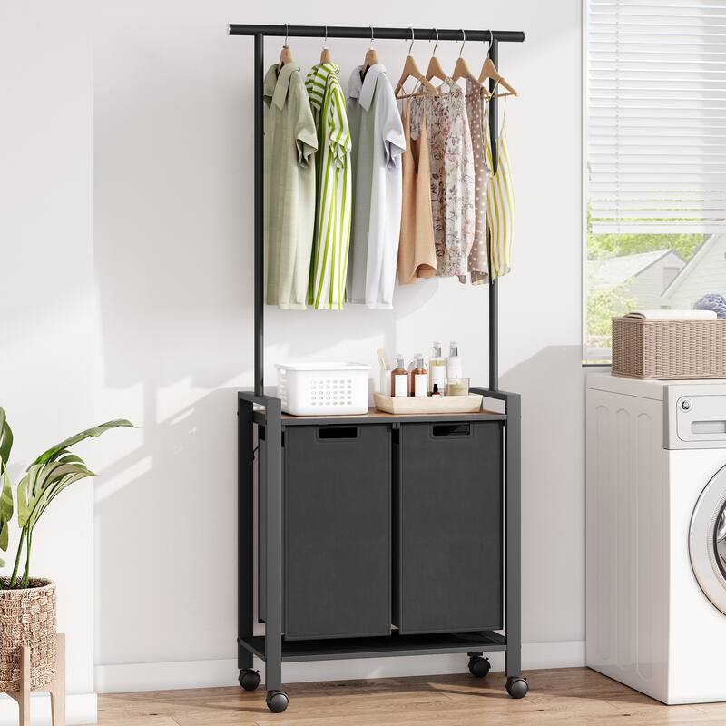 3 Section Laundry Hamper Sorter Basket Organizer for Laundry Room Organization Storage