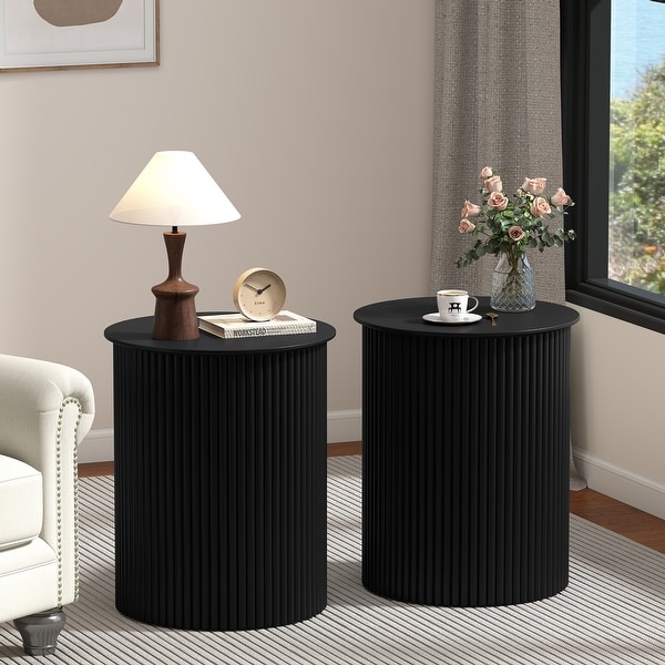 Two Sets of 21.65 in.H Corrugated Side Tables - On Sale - Bed Bath