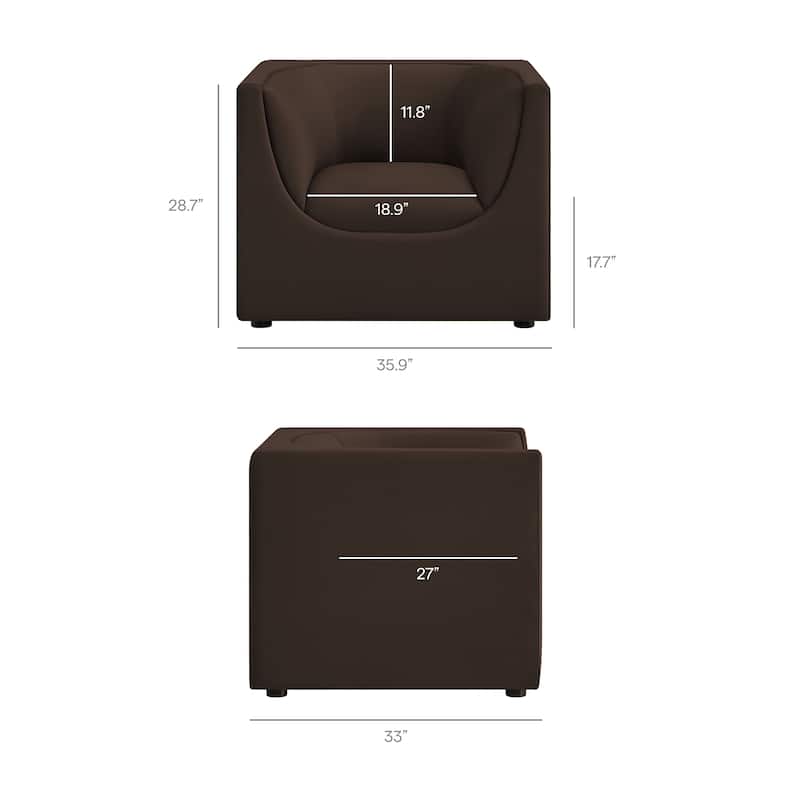 Hilda Curved Back Performance Velvet Armchair