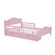 preview thumbnail 20 of 24, Full Size Wood Platform Bed with Guardrails on Both Sides and Two Storage Drawers for Home For Home