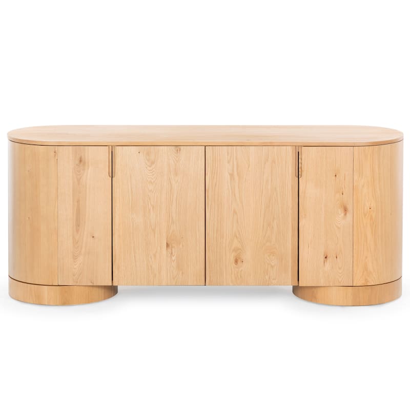 SAFAVIEH Couture Jesbelina Oval 4 Door Wood Sideboard - 71"W x 20"D x 30"H - Natural