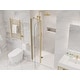 preview thumbnail 3 of 6, ANZZI Romance 72-in. x 33.5-in. Frameless Swinging Shower Door in Brushed Gold