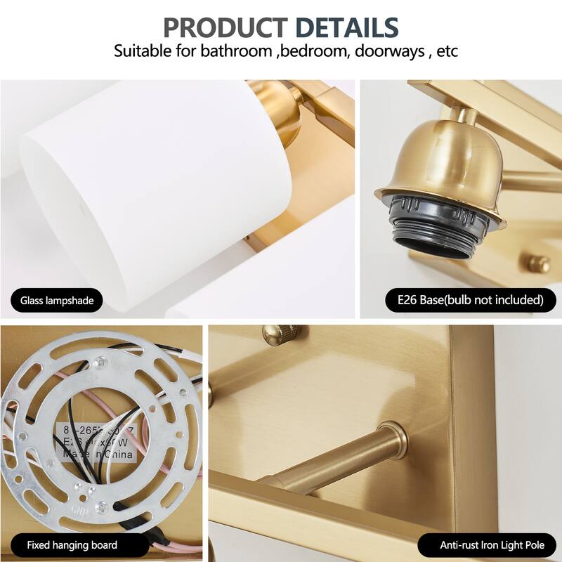 6-Light Bathroom Vanity Light, Bathroom Light Fixtures, 38" Modern Brushed Vanity Lighting Fixtures