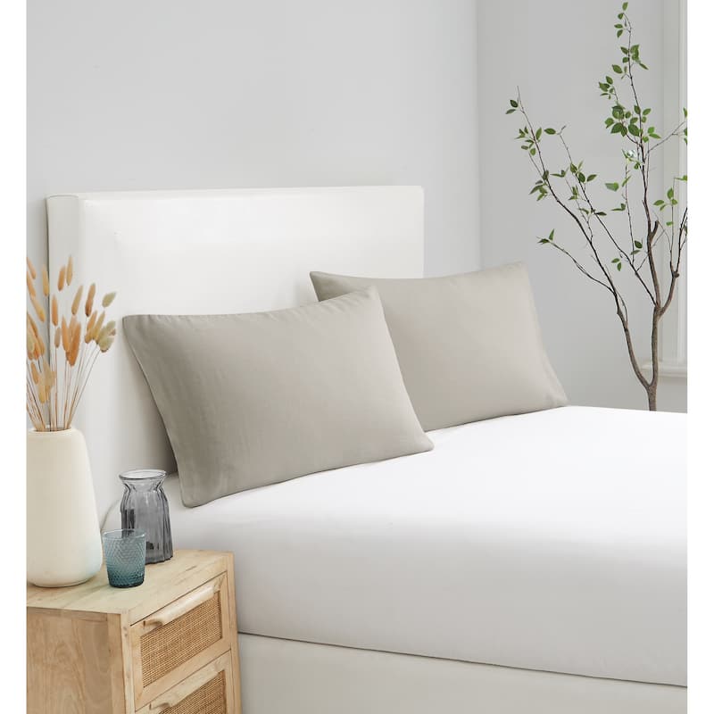 Brooklyn Loom 100% Natural Flax Linen Sheet Set and Pillowcase