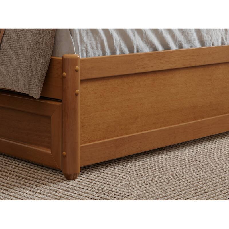 Andorra Platform Bed with Panel Footboard and Twin Trundle