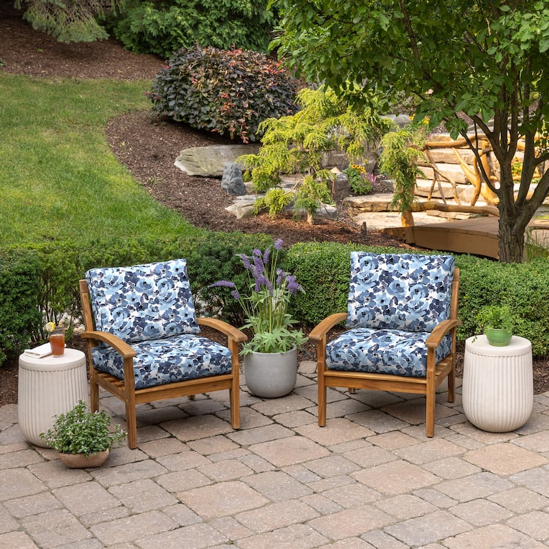 ARDEN Outdoor Plush Modern Tufted Blowfill Deep Seat Set, 24 x 24