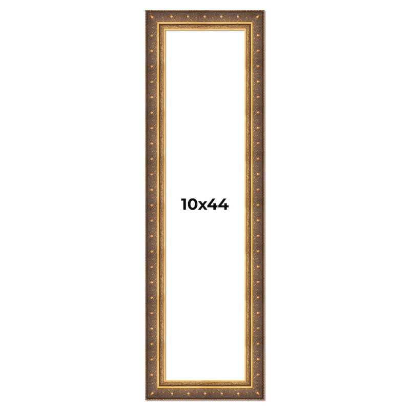 10x44 Frame Vintage Gold Solid Wood Picture Frame | 2.5 Inch Moulding