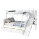 preview thumbnail 18 of 20, Twin Over Full Kids Bunk Bed with 2 Underbed Drawers and Slide, Rubberwood Bunk Bedsframe with Ladder for Bedroom Boys Girls