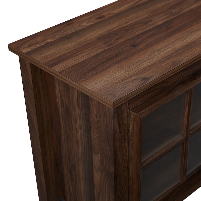 Modern Farmhouse 2-Door Glass Windowpane TV Stand